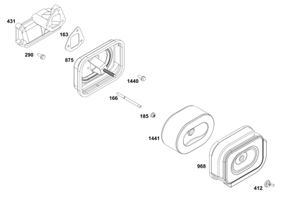Air Cleaner Group Diagram and Parts List for 261D05-0006-01 200000 - 399999 Briggs and Stratton Engine